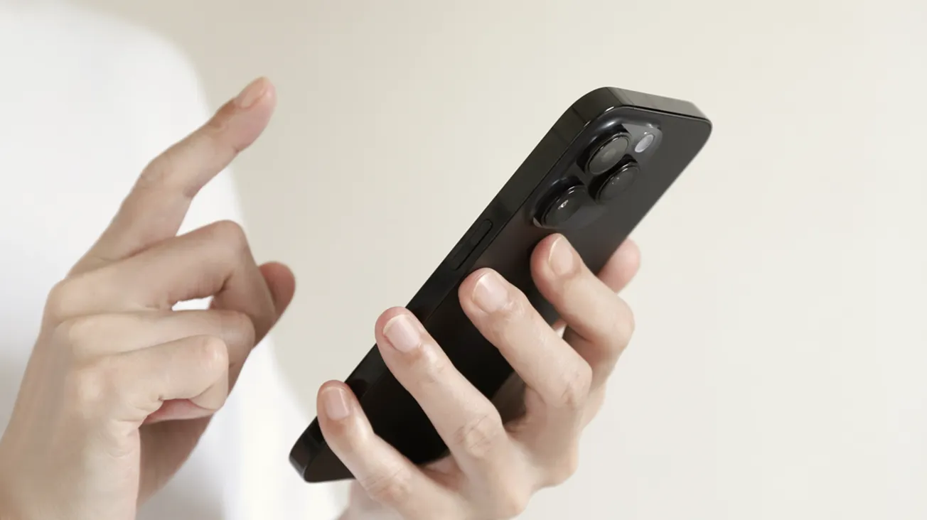 スマートフォンで予約する様子